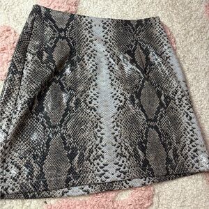 Entro Animal Print Skirt in Brown and Tan
